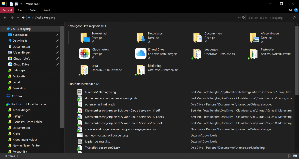 Windows 10 - donker thema in Windows Verkenner