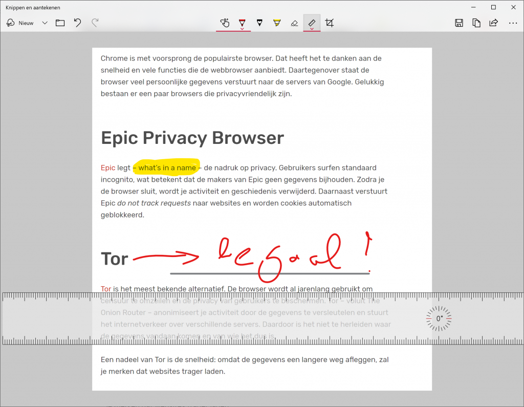 Windows 10 - Knippen en Aantekenen-app