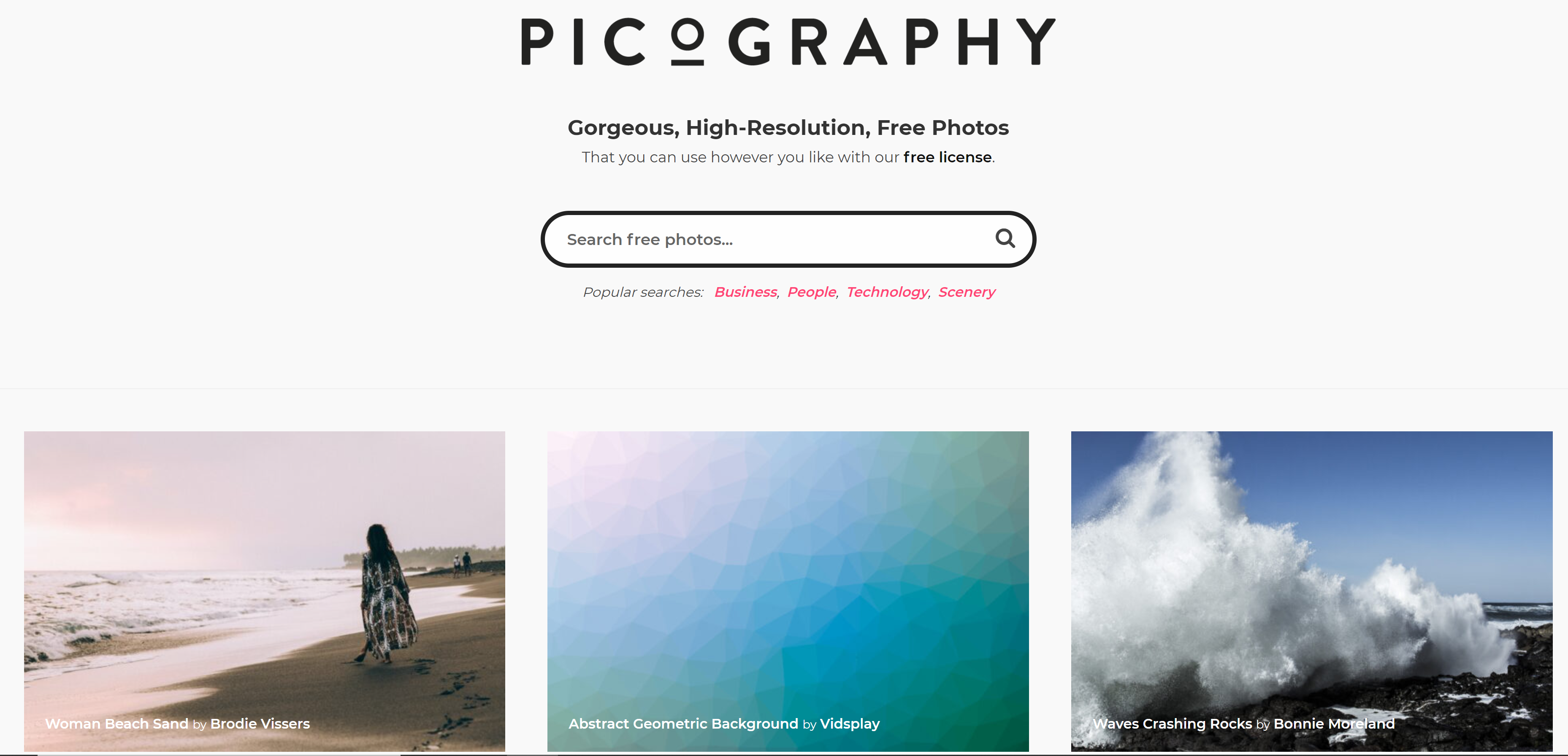 Picography homepagina