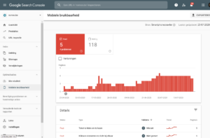 Google Search Console - mobiele bruikbaarheid-rapport