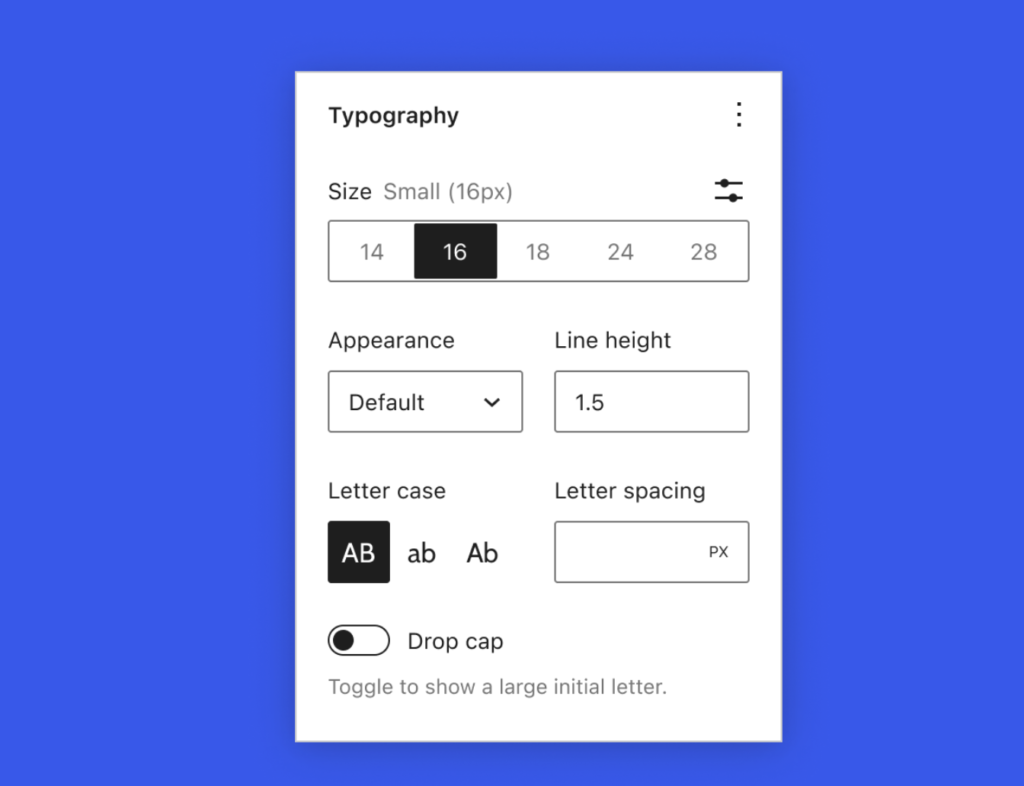 bewerkingsblok voor tekst in wordpress