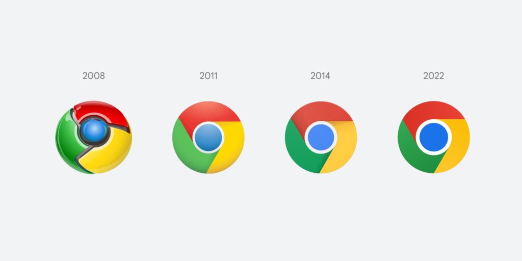 google chrome logos sinds 2008